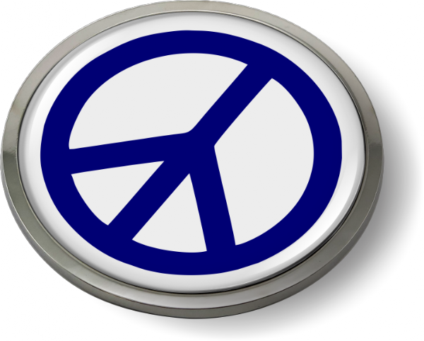 Peace 3D Domed Emblem